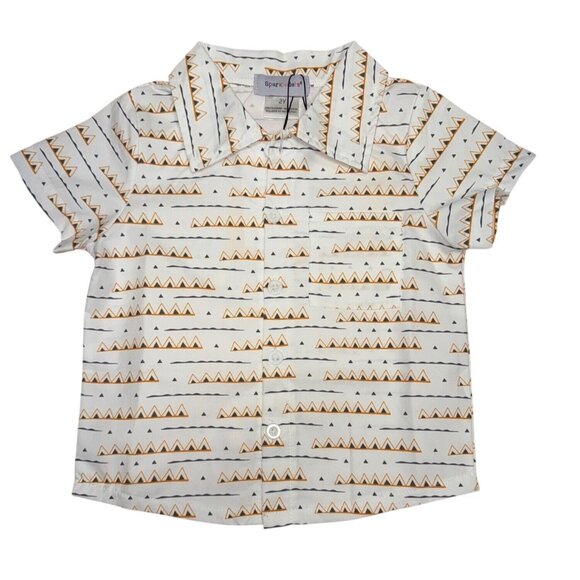 SparkleDots Other - Boys Gold & Black Aztec Geometric Woven Button-Down Shirt 2T SparkleDots Polyest